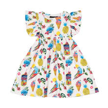 Tropicana Dress with Shoulder Frills