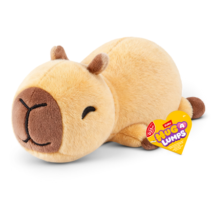 ZURU Hug-a-Lumps Connie the Capybara weighted fluffy plush toy in beige and brown, baby 0.23kg soft sensory plush for babies and kids aged 0+