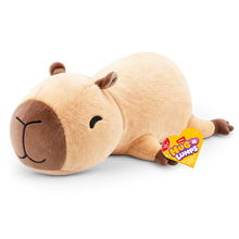 ZURU Hug-a-Lumps Connie the Capybara weighted fluffy plush toy in beige and brown, medium 1.3kg sensory plush for kids aged 3+